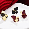Women's Irregular Geometric Metal Stud Earrings With Spraypainted Colorblock Design And Contemporary Minimalist Style