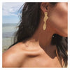 Women's Irregular Geometric Pendant Earrings In Electroplated Iron With Retro Metal Splicing And Exaggerated Street Style