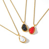 Women's Irregular Geometric Stainless Steel Necklace With Resin Inlay And 18K Vacuum Plated Finish Elegant Fashion Jewelry