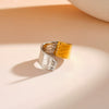Women's Irregular Geometric Stainless Steel Open Ring With 18K Vacuum Plating Minimalist Adjustable Fashion Jewelry