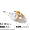 Women's Irregular Geometric Stainless Steel Open Ring With Pleated Design And 18K Vacuum Plated Light Luxury Finish
