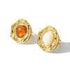 Women's Irregular Geometric Stainless Steel Ring With Resin Inlay And Gold Tone Vacuum Electroplated Finish