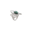 Women's Irregular Hammered Leaf Open Ring With Natural Stone Goldplated Stainless Steel Geometric Fashion Jewelry