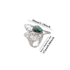 Women's Irregular Hammered Leaf Open Ring With Natural Stone Goldplated Stainless Steel Geometric Fashion Jewelry
