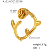 Women's Irregular Open Ring Titanium Steel Pvd Plated Geometric Light Luxury Style