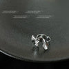 Women's Irregular Pleated Copper Metal Ring Geometric Adjustable Open Ring Electroplated Fashion Index Finger Ring