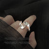 Women's Irregular Pleated Copper Metal Ring Geometric Adjustable Open Ring Electroplated Fashion Index Finger Ring