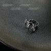 Women's Irregular Pleated Copper Metal Ring Geometric Adjustable Open Ring Electroplated Fashion Index Finger Ring