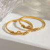 Women's Irregular Stainless Steel Bangle With Zircon Inlay Elegant Fashion Jewelry With Vacuum Plated Finish