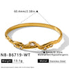 Women's Irregular Stainless Steel Bangle With Zircon Inlay Elegant Fashion Jewelry With Vacuum Plated Finish