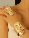Women's Jewelry Alloy Half Face Exaggerated Style Electroplating Earrings Necklaces And Hand Accessories Set