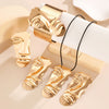 Women's Jewelry Alloy Half Face Exaggerated Style Electroplating Earrings Necklaces And Hand Accessories Set