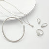 Women's Jewelry Alloy 925 Silver Plated Water Drop Fourpiece Set Necklace Earrings Ring Bracelet