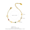 Women's Jewelry Bracelet Titanium Steel 18K Gold Plated Fourleaf Flower Rhombus Light Luxury Style