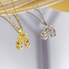 Women's Jewelry Cherry Shape Copper O Word Chain Necklace With Colored Diamonds Electroplating And Mixed Gemstone Setting