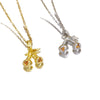 Women's Jewelry Cherry Shape Copper O Word Chain Necklace With Colored Diamonds Electroplating And Mixed Gemstone Setting