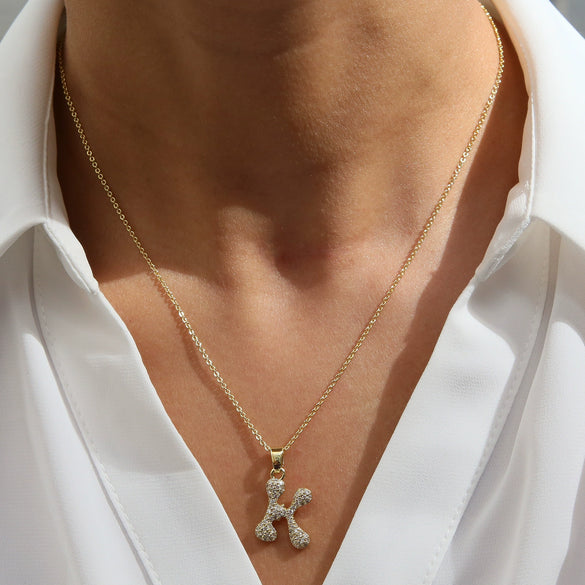 Women's Jewelry Copper And Brass Electroplated Letter Pendant Ochain Necklace