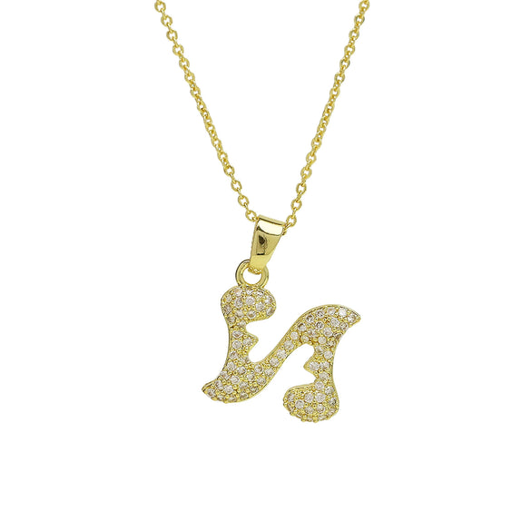 Women's Jewelry Copper And Brass Electroplated Letter Pendant Ochain Necklace