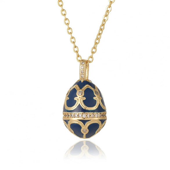Women's Jewelry Copper Drop Shape Pendant Easter Egg Retro Religious Necklace Electroplating O Word Chain