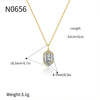 Women's Jewelry Copper Plated Real Gold Geometric Hexagon Zircon Necklace
