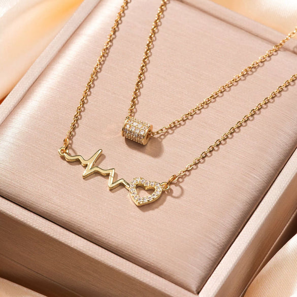 Women's Jewelry Copper Twisted Chain Electroplated Electrocardiogram Clavicle Chain Niche Small Waist Chain Simple Elegant Trendy