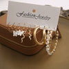 Women's Jewelry Crystal Alloy Flower Pattern Oil Butterfly Snake Pearl Earrings 5Piece Set With Electroplating