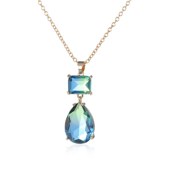 Women's Jewelry Earrings Pendant Set Copper Artificial Crystal Love Water Drop Bell Fashion Electroplating