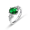 Women's Jewelry Geometric Sapphire Ring Inlaid With Colorful Ruby Emerald Copper Electroplating
