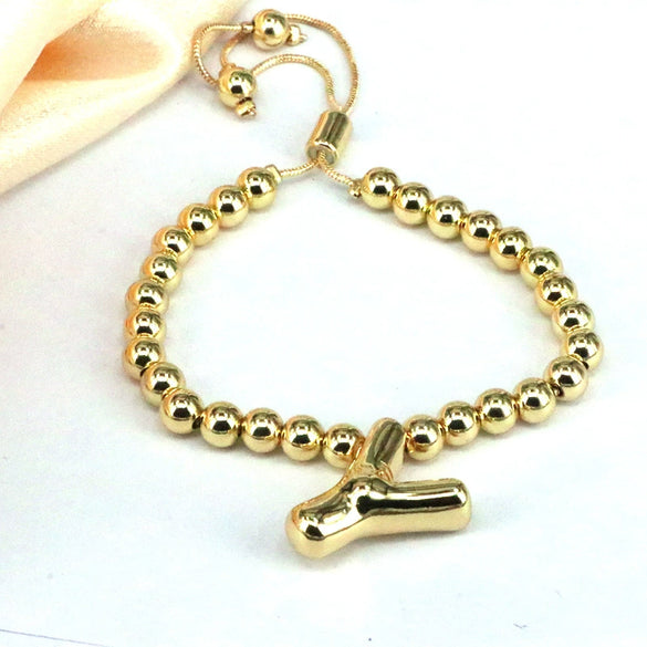 Women's Jewelry Gold Plated Balloon Az Letters Bracelet With Geometric Design And Electroplating Process