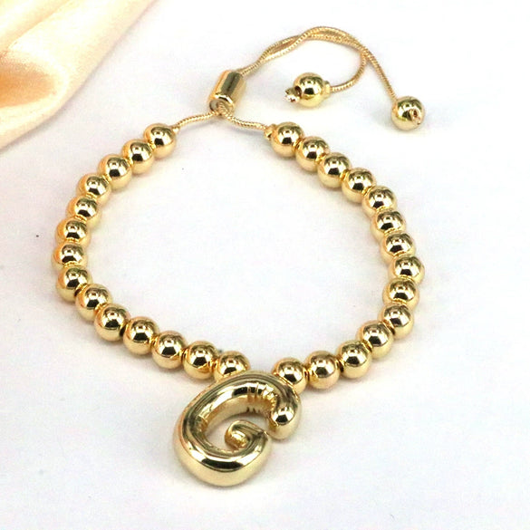 Women's Jewelry Gold Plated Balloon Az Letters Bracelet With Geometric Design And Electroplating Process