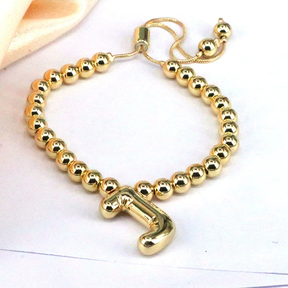 Women's Jewelry Gold Plated Balloon Az Letters Bracelet With Geometric Design And Electroplating Process