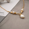 Women's Jewelry Long Necklace Pearl Baroque Handmade Geometric Sweater Chain Pendant Fashion Accessories