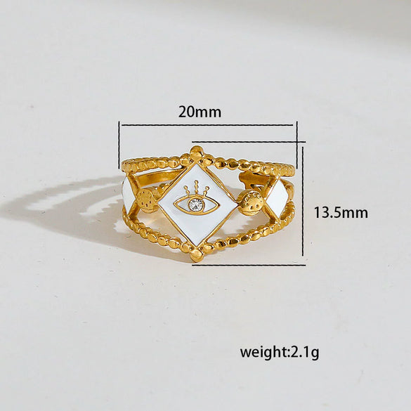 Women's Jewelry Ring 304 Stainless Steel Fashionable Heart Geometric Gold Plated