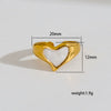 Women's Jewelry Ring 304 Stainless Steel Fashionable Heart Geometric Gold Plated