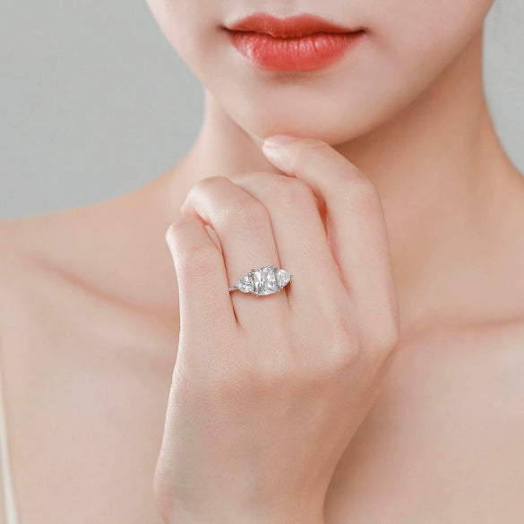 Women's Jewelry S925 Silver Square Geometric Classic Ring With Luxury Style And Seiko Design