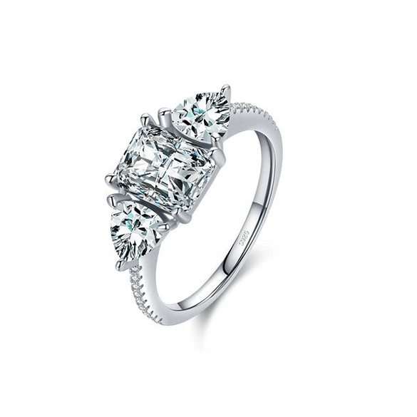 Women's Jewelry S925 Silver Square Geometric Classic Ring With Luxury Style And Seiko Design