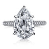 Women's Jewelry S925 Sterling Silver Geometric Pearshaped Drop Ring With Zircon Electroplating