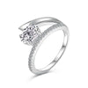 Women's Jewelry S925 Sterling Silver Oval Geometric Ring With 8A Zircon