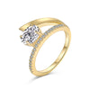 Women's Jewelry S925 Sterling Silver Oval Geometric Ring With 8A Zircon