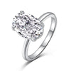 Women's Jewelry S925 Sterling Silver Oval Ring With 8A High Carbon Diamond Geometric Style Electroplated