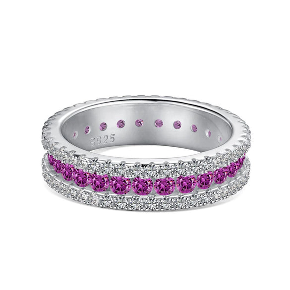 Women's Jewelry S925 Sterling Silver Ring Geometric Design Electroplated With Zircon