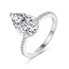 Women's Jewelry S925 Sterling Silver Water Drop Geometric Ring Electroplated