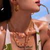 Women's Jewelry Set Ferris Wheel Retro Spliced Agate Shell Beads Titanium Steel Plated Stainless Steel Necklace Bracelet Earrings