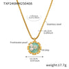 Women's Jewelry Set Ferris Wheel Rose Enamel Color Titanium Steel Electroplated Necklace And Ring