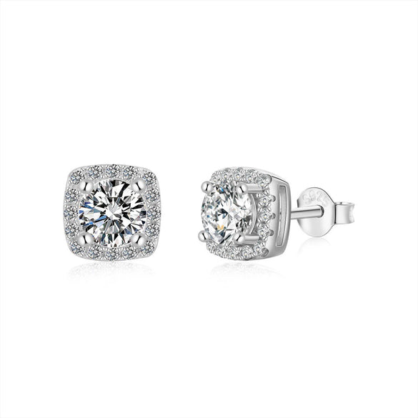 Women's Jewelry Set S925 Sterling Silver Geometric Design With Zircon Inlaid And Electroplating
