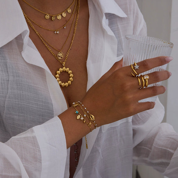 Women's Jewelry Set Stainless Steel And Titanium Steel With Animal Pattern And Electroplating Earrings Necklaces And Hand Accessories
