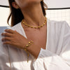 Women's Jewelry Set Stainless Steel Conch And Paper Clip Electroplated Marine Life Jewelry