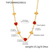 Women's Jewelry Set 316L Stainless Steel Plated 18K Real Gold Heartshaped Czech Glass Necklace Bracelet Earrings Electroplated
