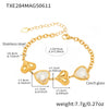 Women's Jewelry Set 316L Stainless Steel Plated 18K Real Gold Heartshaped Czech Glass Necklace Bracelet Earrings Electroplated