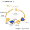Women's Jewelry Set 316L Stainless Steel Plated 18K Real Gold Heartshaped Czech Glass Necklace Bracelet Earrings Electroplated